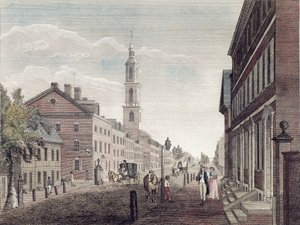 Jeden z "Pohledů na Filadelfii", 1799